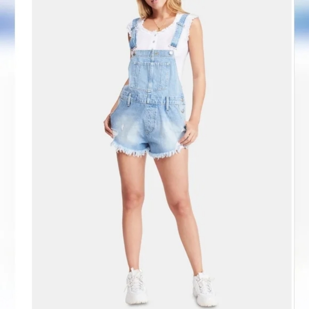 We The Free June Shortalls Overalls In Moonbeam - Picture 1 of 5